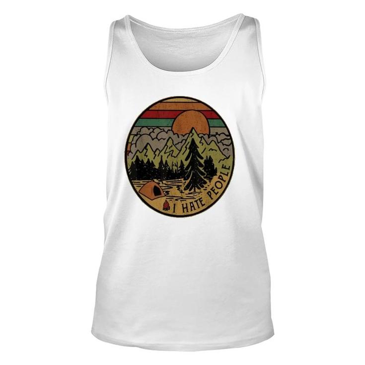 I Love Camping I Hate People Outdoors Funny Vintage  Unisex Tank Top