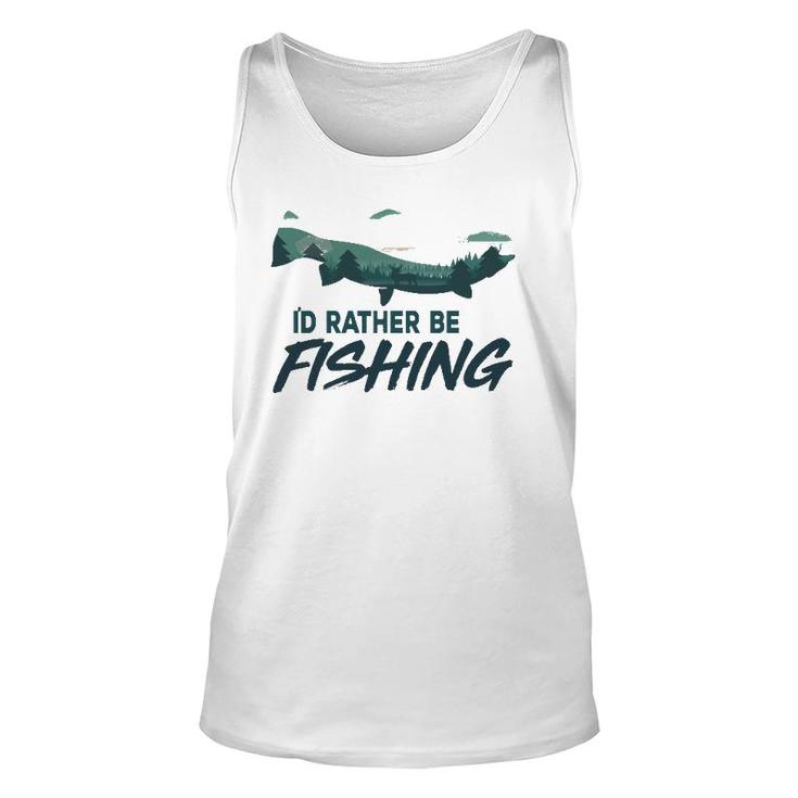 I'd Rather Be Fishing Trout Vintage Outdoor Nature Fisherman Tank Top