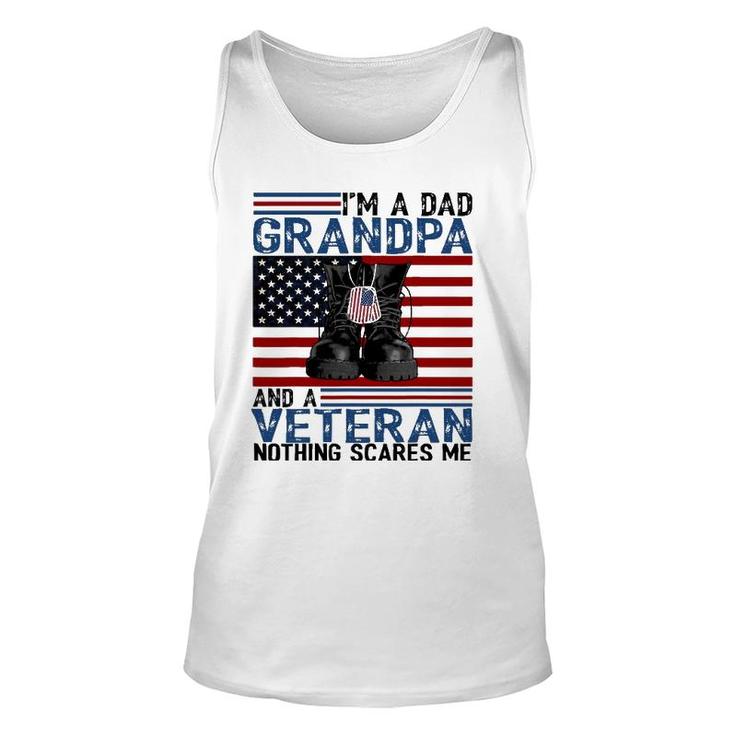 I'm A Dad Grandpa And A Veteran  Flag Usa Father's Day Unisex Tank Top