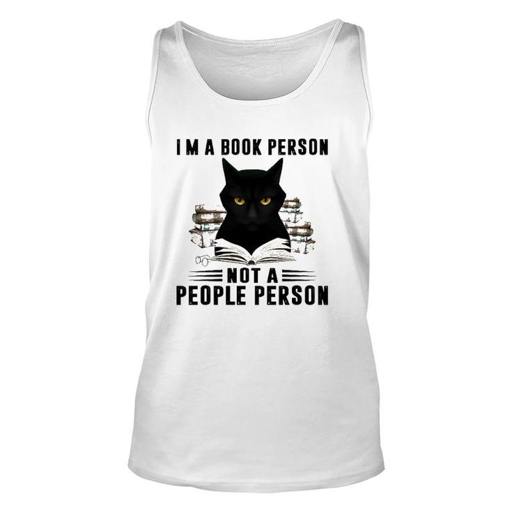 I'm A Book Person Not A People Person Books Reading Black Cat Lover Tank Top