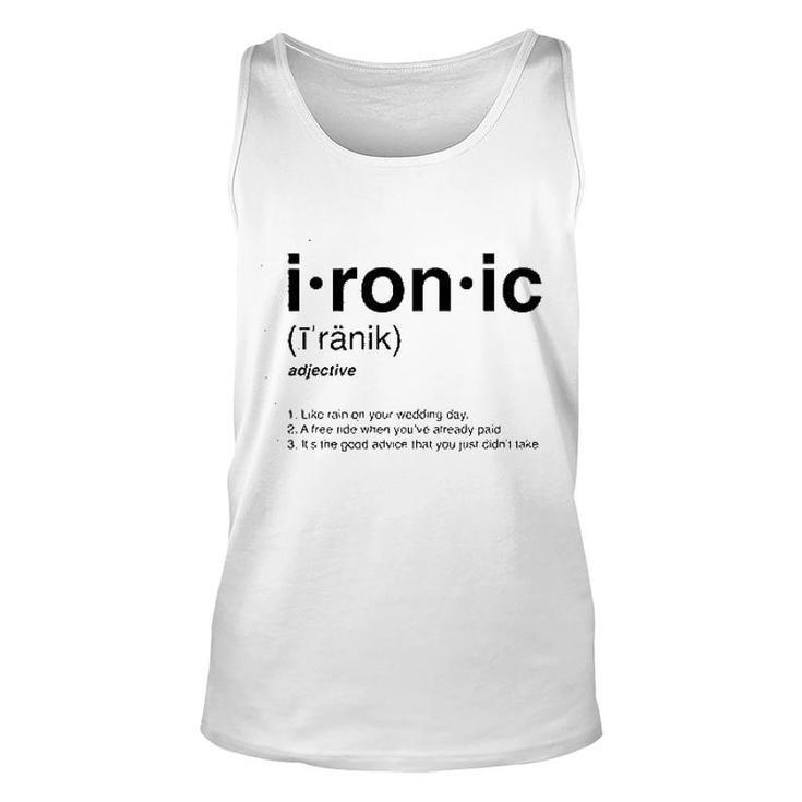 Ironic Isnt It Definition 90s Song Funny Unisex Tank Top