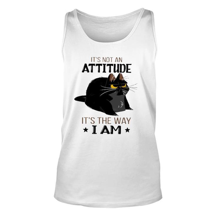 It's Not An Attitude It's The Way I Am Grumpy Black Cat Tank Top