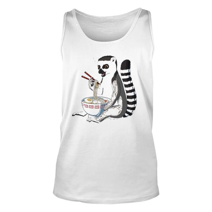 Japanese Noodles Kawaii Ramen Bowl Funny Lemur Unisex Tank Top