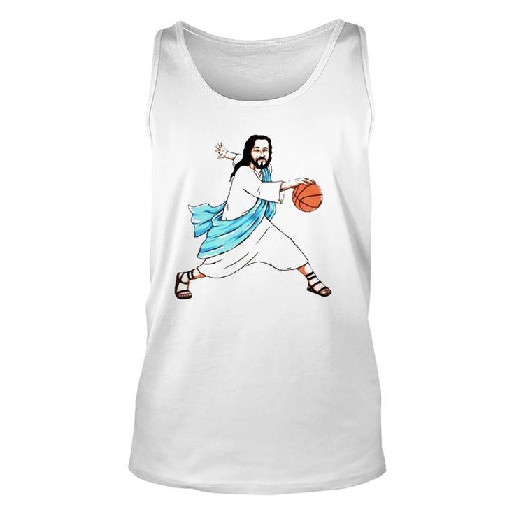 Jesus Play Basketball Funny Christian  Unisex Tank Top