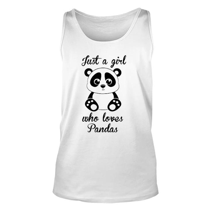 Just A Girl Who Loves Pandas Bear Lover Dad Mom Funny Unisex Tank Top