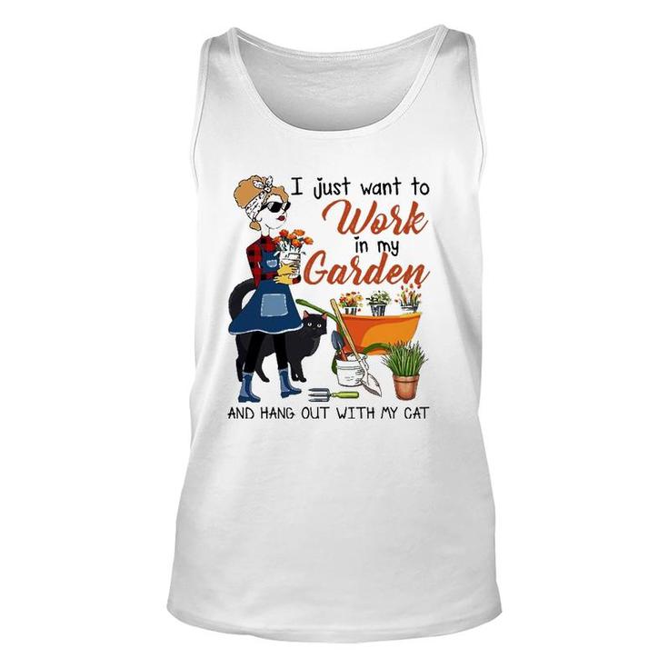 I Just Want To Work In My Garden Hang Out With Cat Women Tee Tank Top