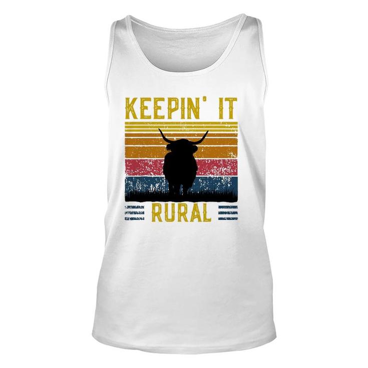 Keepin' It Rural Scottish Highland Cow For Cattle Farmer Unisex Tank Top