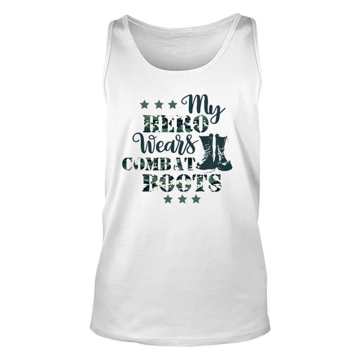 Kids My Daddy Hero Wears Combat Boots Military Dad Army Tank Top