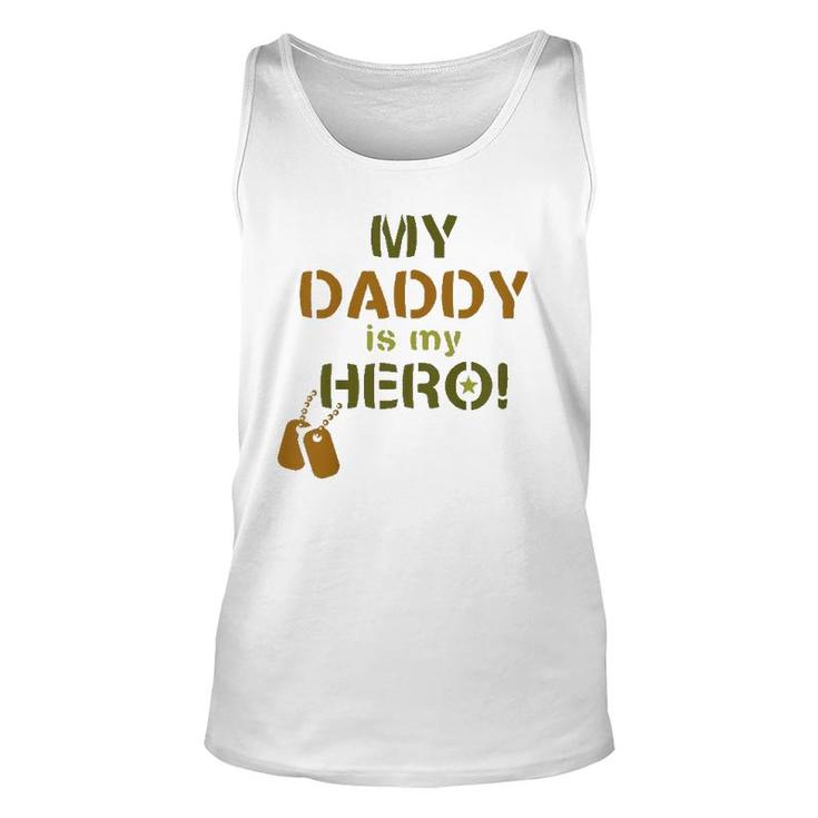 Kids My Daddy Is My Hero Military Soldier Dog Tags Unisex Tank Top