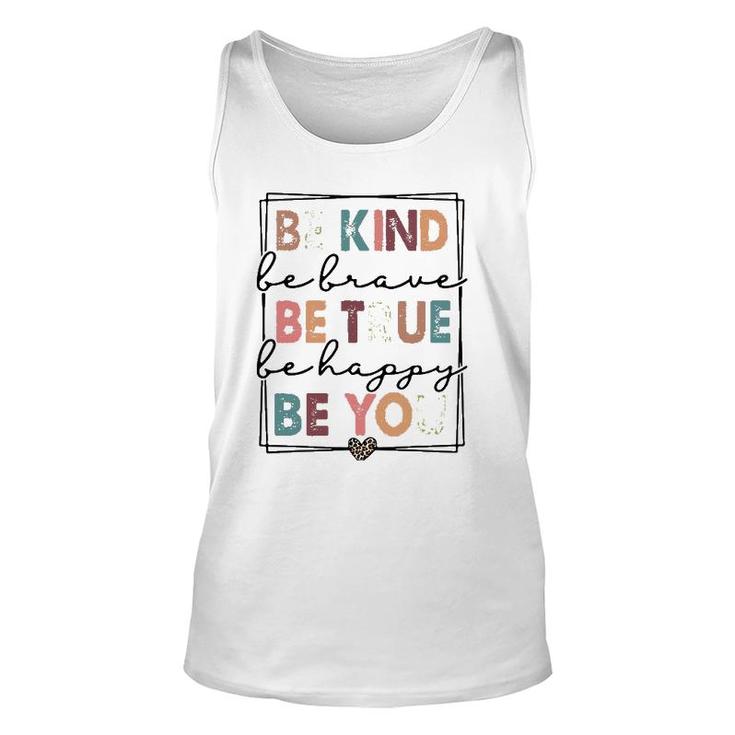Be Kind Be Brave Be True Be Happy Be You Leopard Heart Women Tank Top