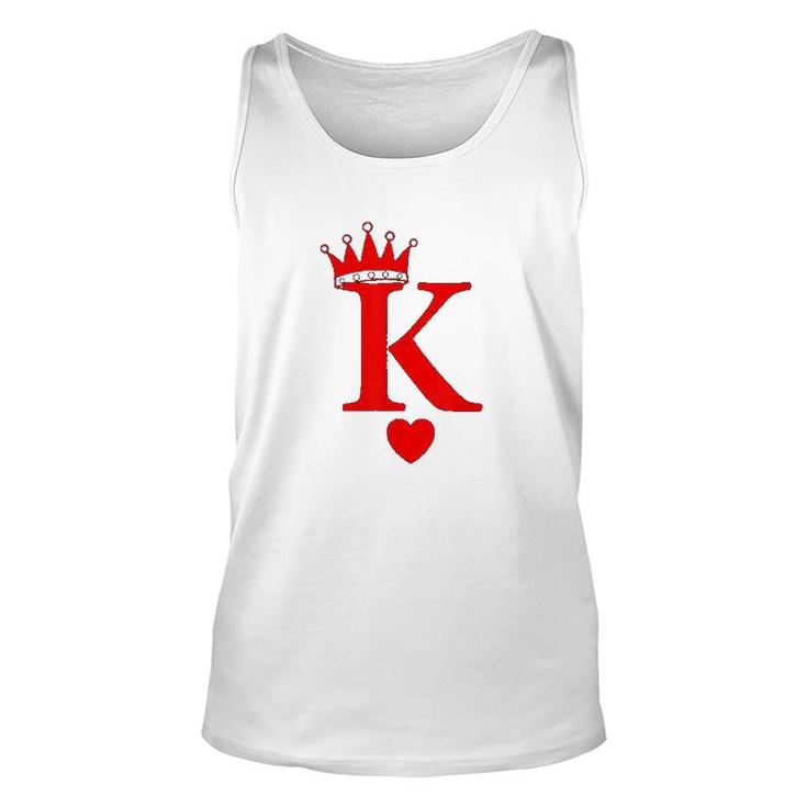 King Of Hearts Queen Of Hearts Playing Cards Deck Of Cards  Unisex Tank Top