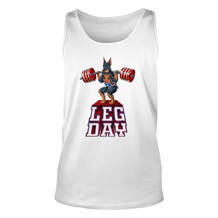 Leg Day Doberman Weight Lifting Squat Gym Unisex Tank Top