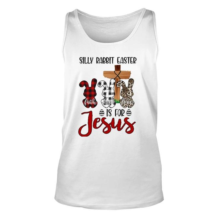 Leopard Red Plaid Silly Rabbit Easter Is For Jesus Unisex Tank Top