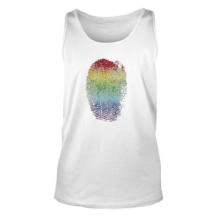 Lgbt Gay Pride Rainbow Thumbprint Unisex Tank Top