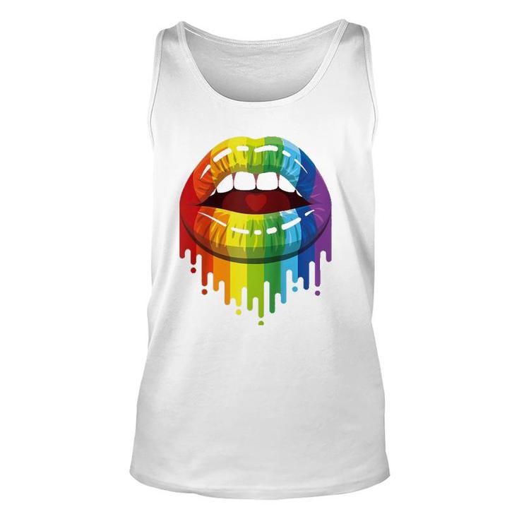 Lgbt Rainbow Kissable Mouth Teepride Gay Csd Raglan Baseball Tee Tank Top