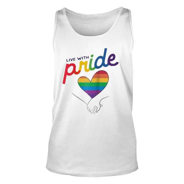 Live With Pride Love Rainbow Lgtbq Raglan Baseball Tee Unisex Tank Top