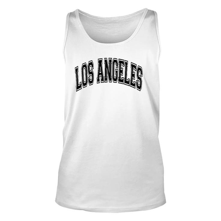 Los Angeles California Varsity Style Text Gray Black Print Pullover Tank Top