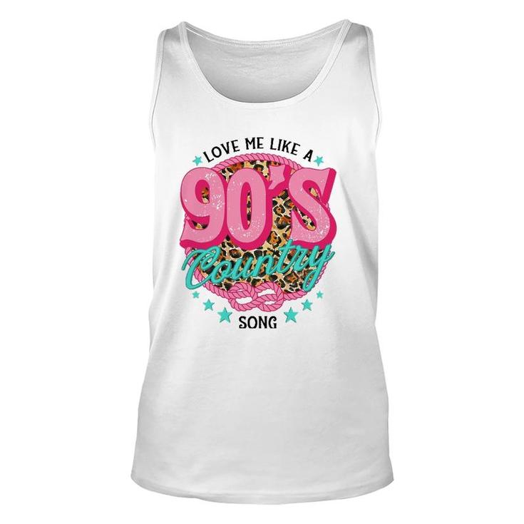 Love Me Like A 90'S Country Song Country Music Lover Leopard Tank Top