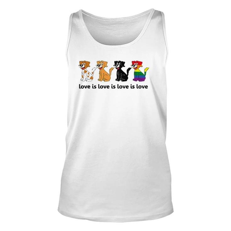 Love Is Love Is Love Dogs Gay Pride Unisex Tank Top