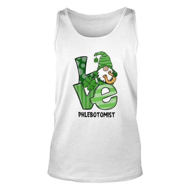 Love St Patrick's Day Phlebotomist Unisex Tank Top