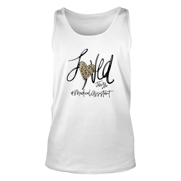 Loved Leopard Heart Medical Assistant Unisex Tank Top