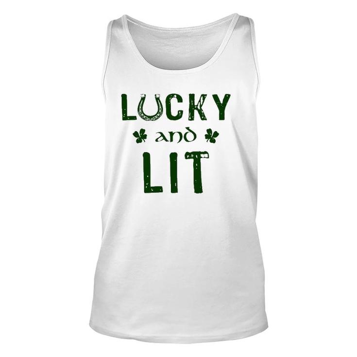 Lucky And Lit Funny St Patrick's Day Unisex Tank Top