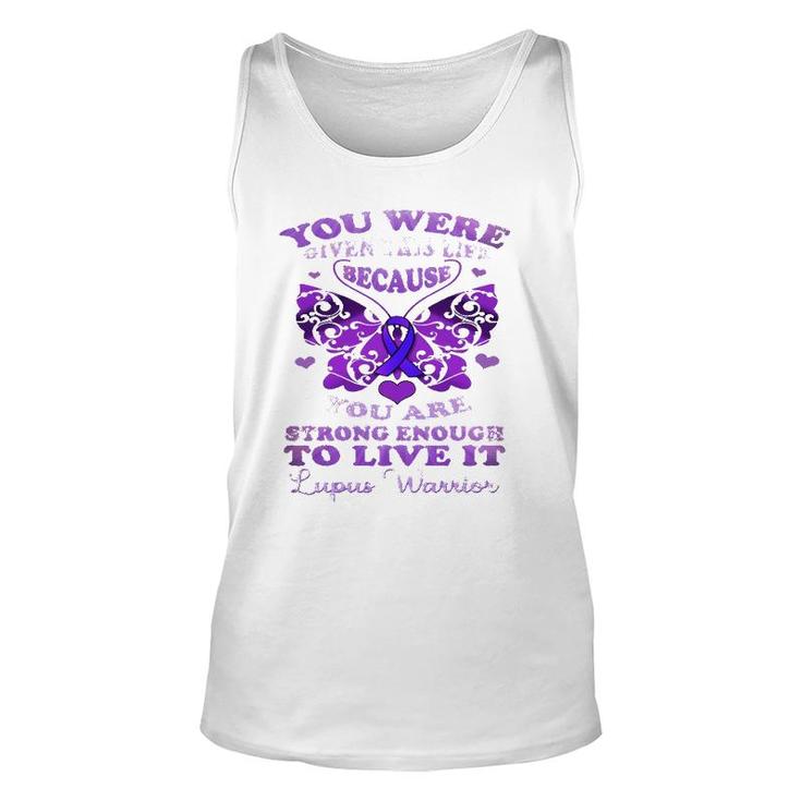Lupus Awareness Butterfly  Because You Are Strong Women Unisex Tank Top