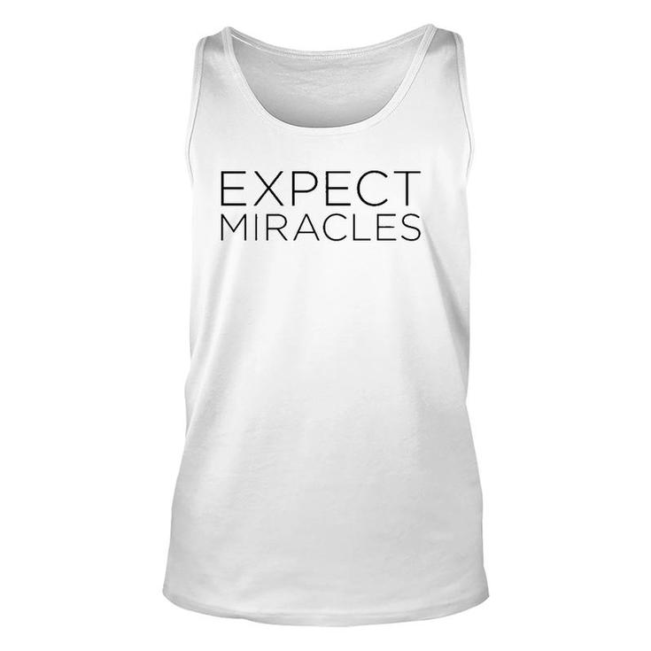 Lux Expect Miracles  Black Text Unisex Tank Top