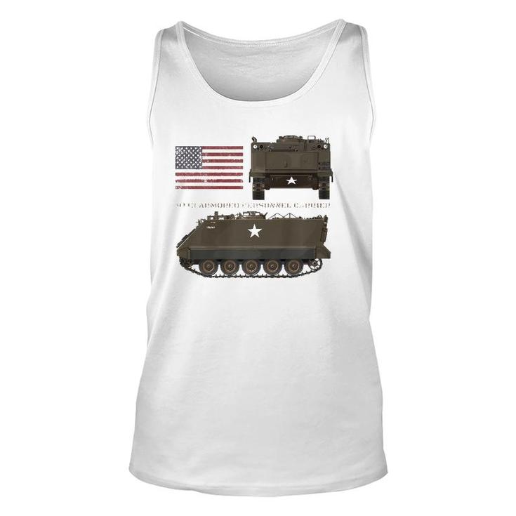 M113 Armored Personnel Carrier Patriotic Army American Flag Tank Top