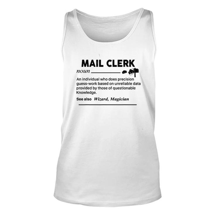 Mail Clerk Definition Unisex Tank Top