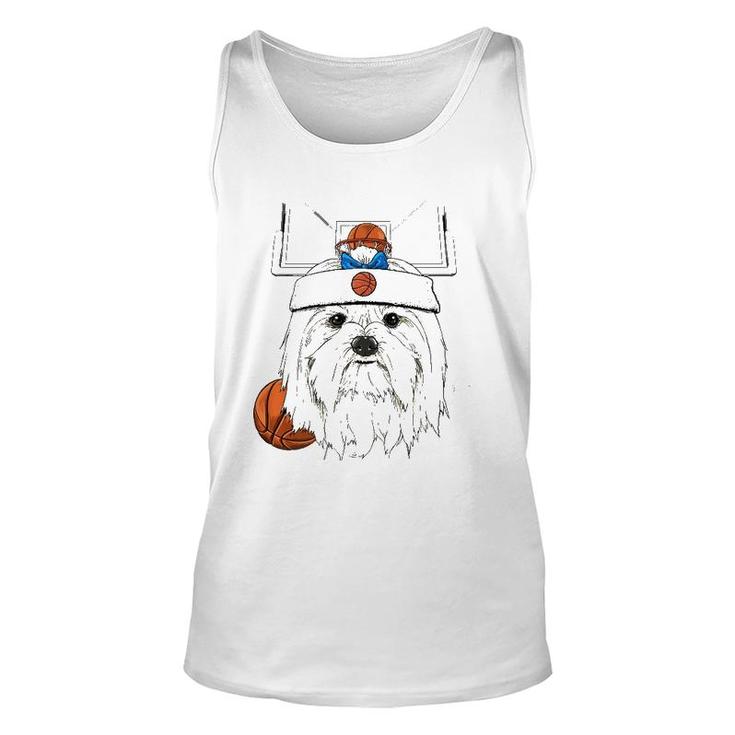 Maltese Basketball Dog Lovers Basketball Player  Unisex Tank Top