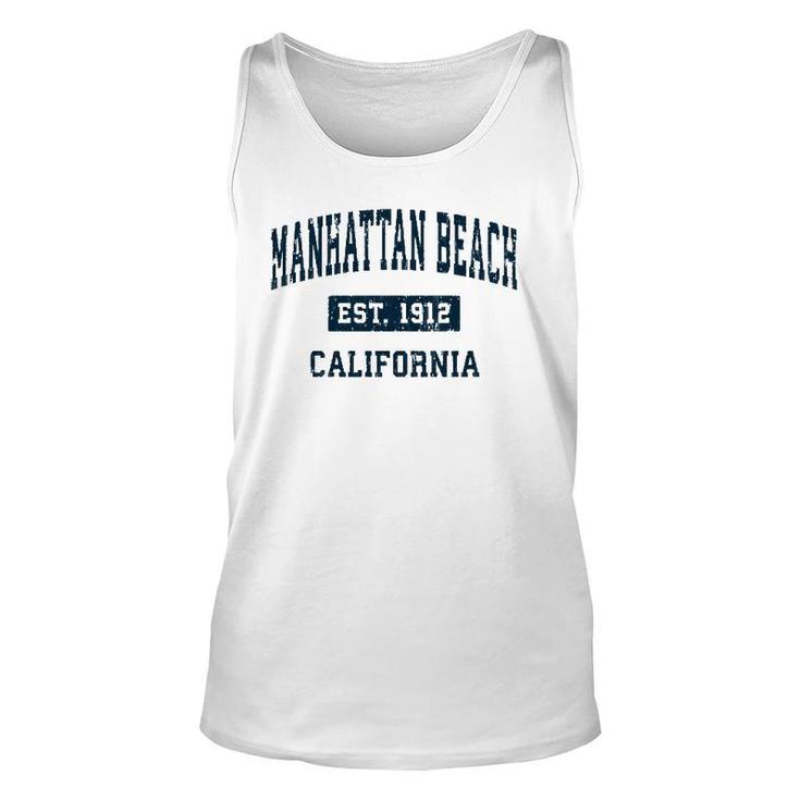 Manhattan Beach California Ca Vintage Sports Design Navy  Unisex Tank Top