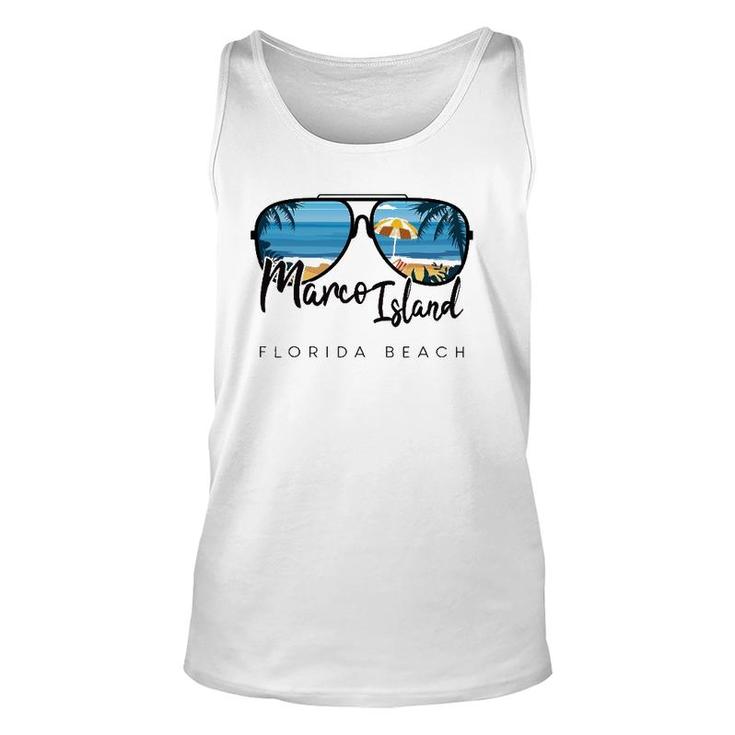 Marco Island Florida Palm Tree Sunglasses Souvenir Unisex Tank Top