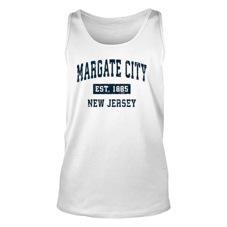 Margate City New Jersey Nj Vintage Sports Navy Print Tank Top