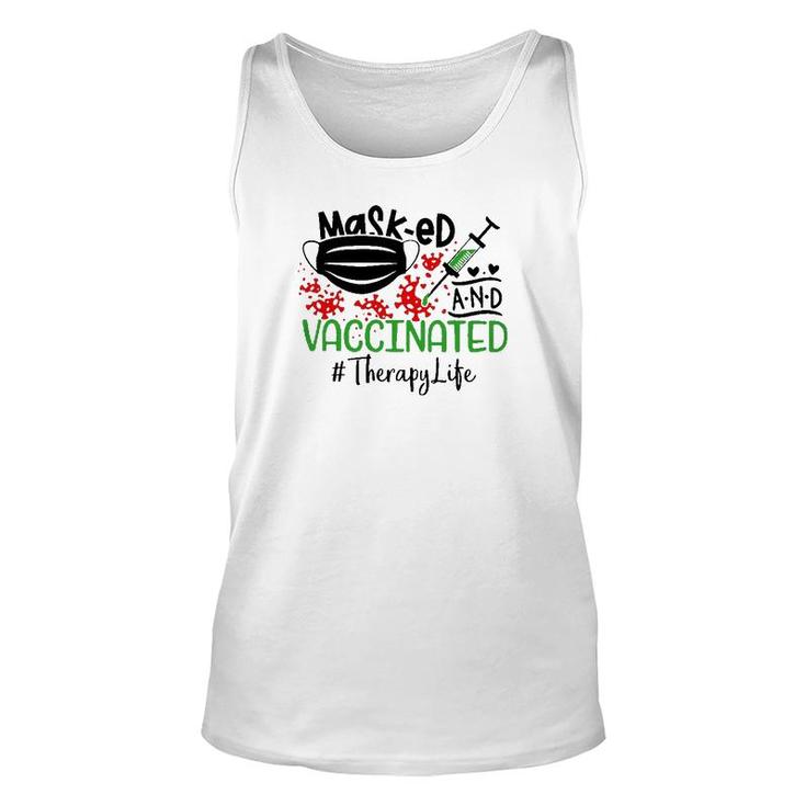 Masked And Vaccinated Therapy Unisex Tank Top