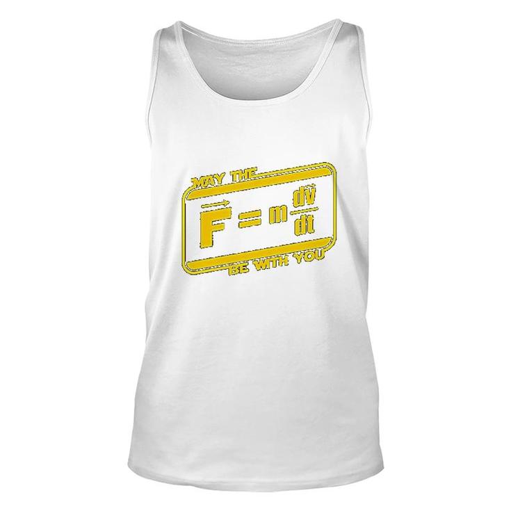 May The F M Dv Dt Be With You Force Equation Physics Space Tank Top
