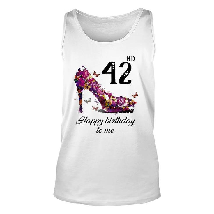 Mb 42Nd Birthday Butterfly Shoe Happy Birthday To Me Unisex Tank Top