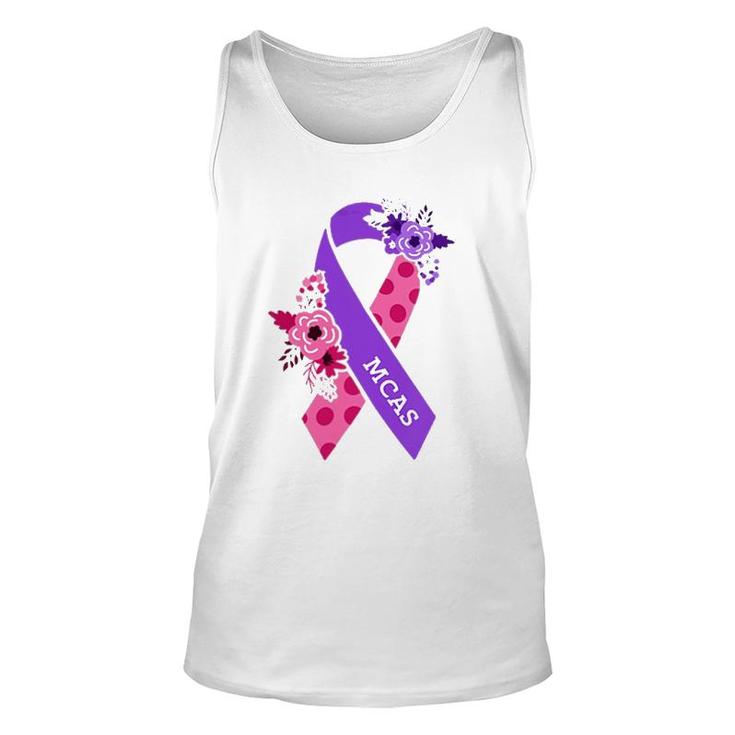 Womens Mcas Mast Cell Activation Syndrome Awareness Ribbon Pocket V-Neck Tank Top