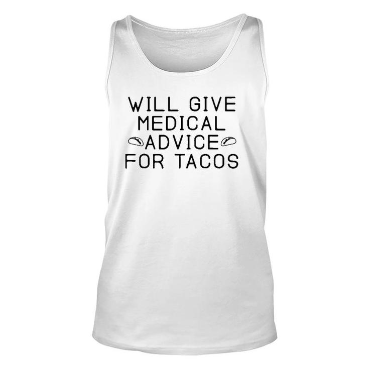 Medical Advice For Tacos  Nurse Doctor Cinco De Mayo Unisex Tank Top