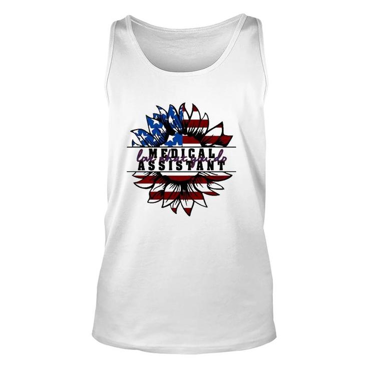 Medical Assistant Love What You Do American Flag Sunflower Patriotic 4Th Of July Tank Top