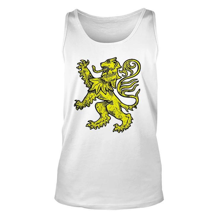 Medieval Royal Lion Distressed Gift Unisex Tank Top