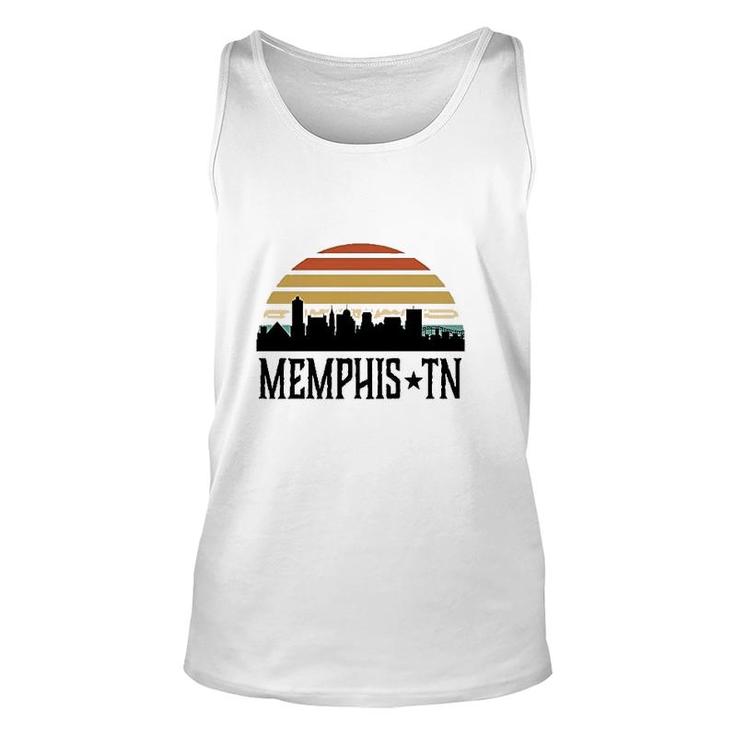 Memphis Tennessee Skyline Retro Sunset Unisex Tank Top