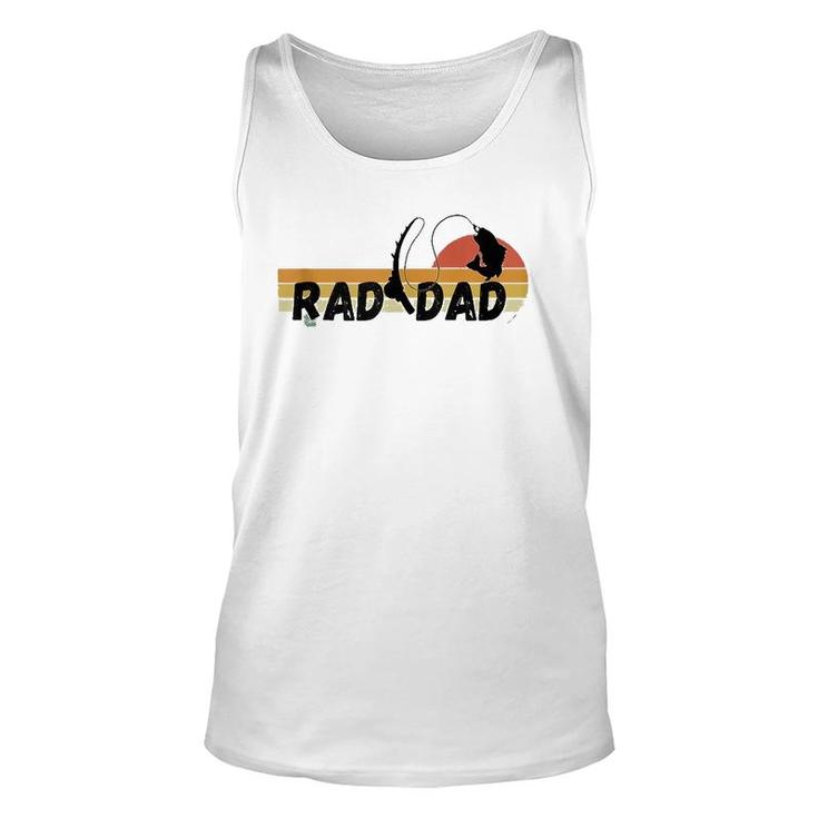 Mens Cool Retro Fishing Rad Dad Father's Day  Unisex Tank Top