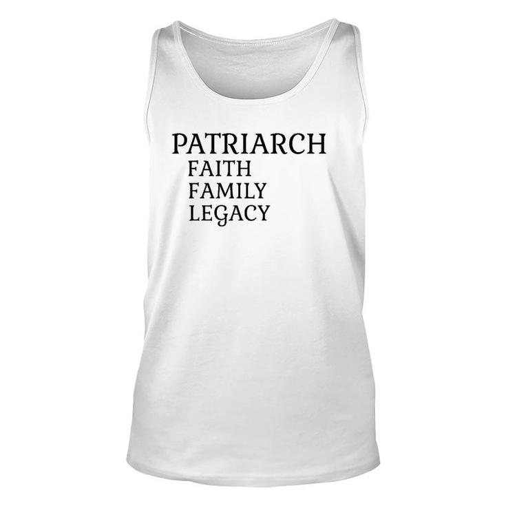Mens Patriarch Faith Family Legacy Father Grandfather Unisex Tank Top