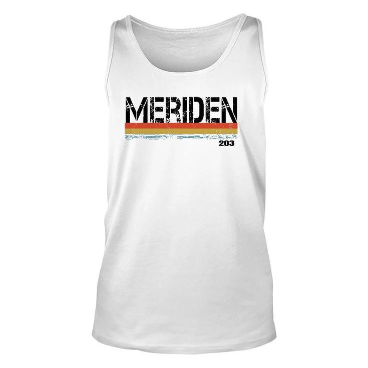 Meridan Conn Area Code 203 Vintage Stripes Gift & Sovenir Unisex Tank Top
