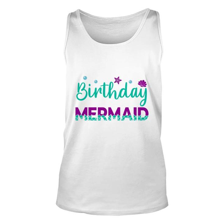 Mermaid Matching Family Birthday Blue Purple Unisex Tank Top