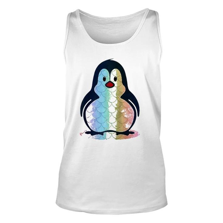 Mermaid Tee Cute Swim Penguin Lover Raglan Baseball Tee Unisex Tank Top