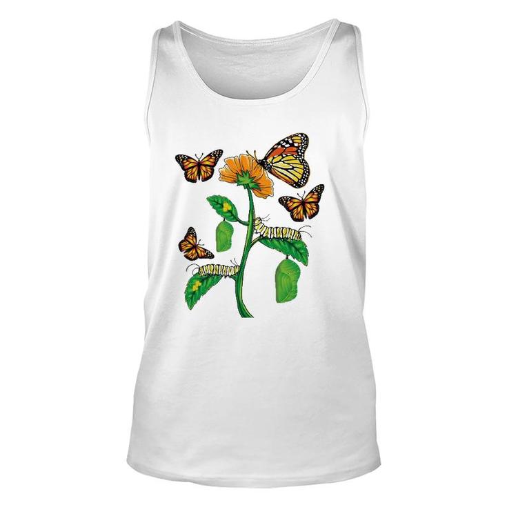 Monarch Butterfly Lover Life Cycle Metamorphosis Caterpillar Tank Top