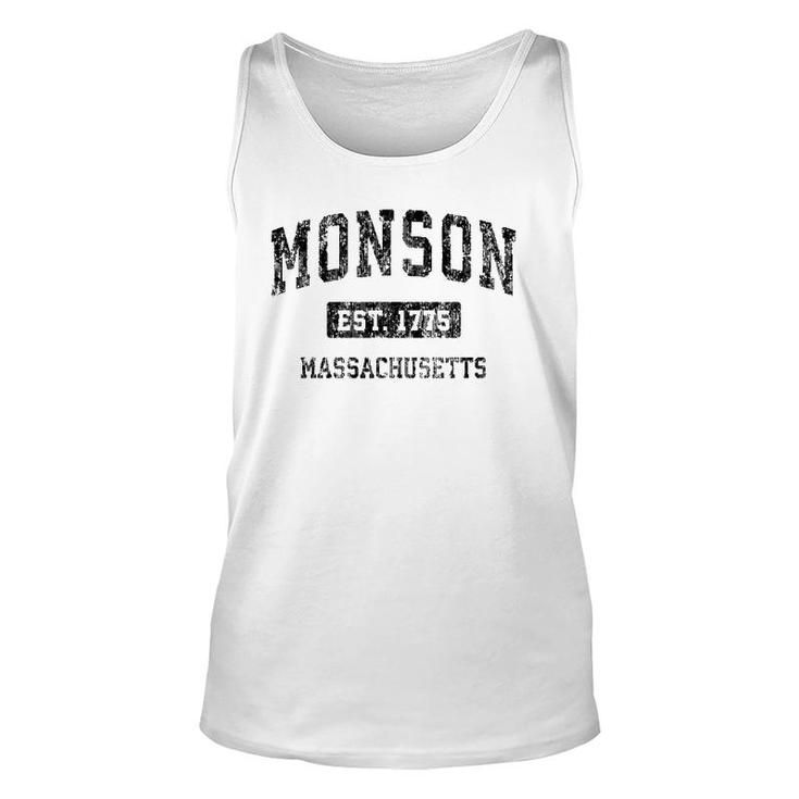 Monson Massachusetts Ma Vintage Sports Design Black Design Unisex Tank Top