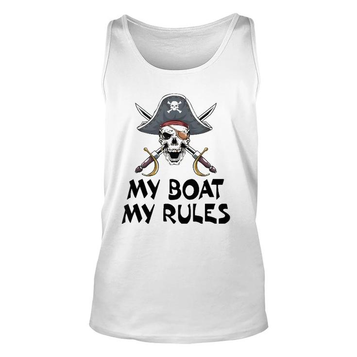 My Boat My Rules Pirate Novelty Halloween  Unisex Tank Top